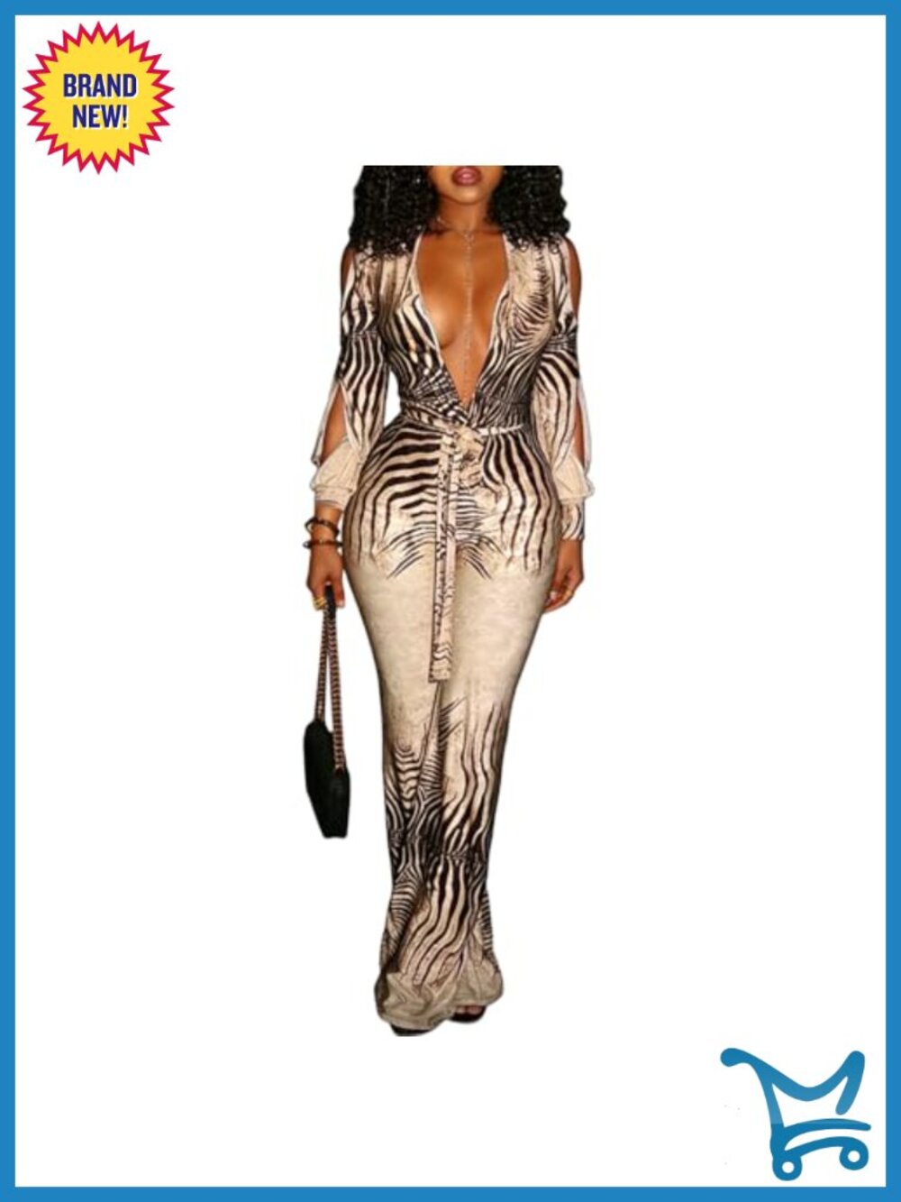Sexy Animal Print Off Shoulder Jumpsuit Long Sleeve Bodycon Flare Pants